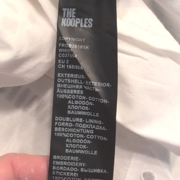 NWT The Kooples Short White Dress With Broderie Anglaise Size 6 - Picture 10 of 10